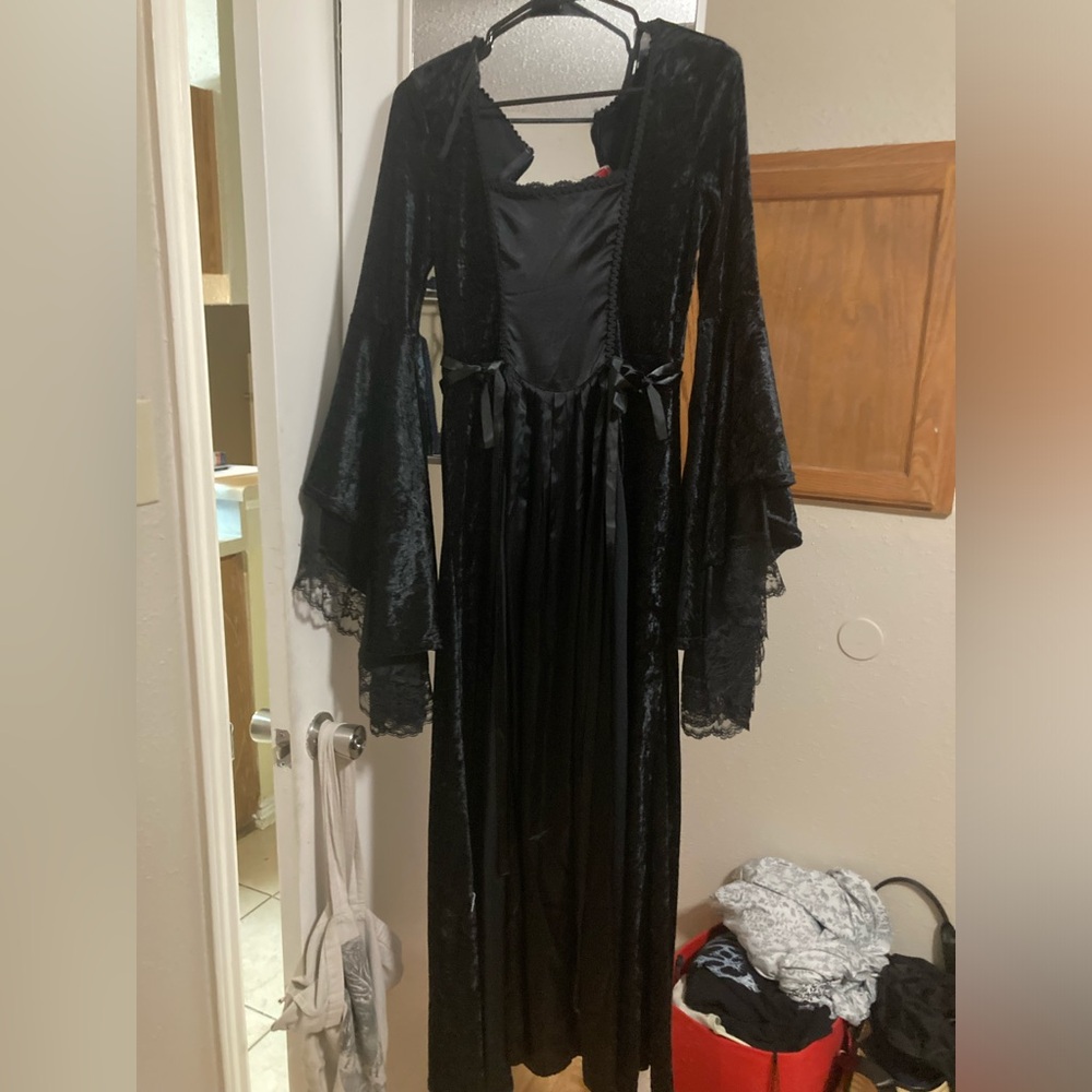 90s vintage lip service medieval dress with large bell sleeves